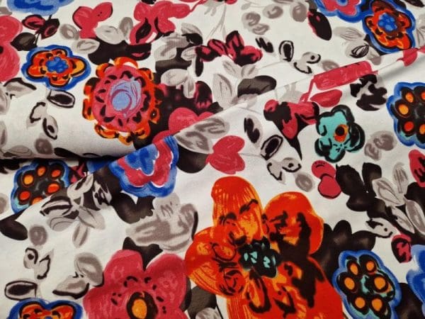Tricot Jersey paint flower