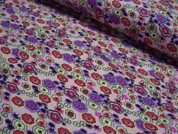 Tricot Jersey mille fleur rose