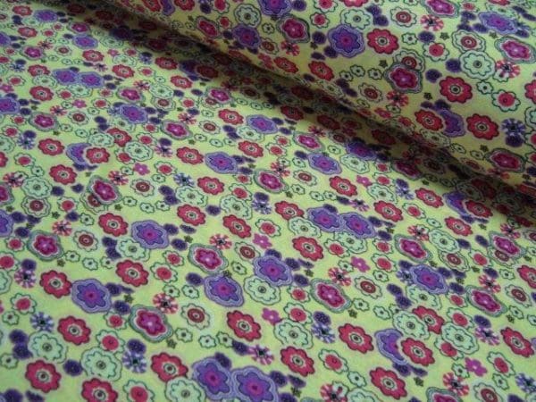 Tricot Jersey mille fleur geel
