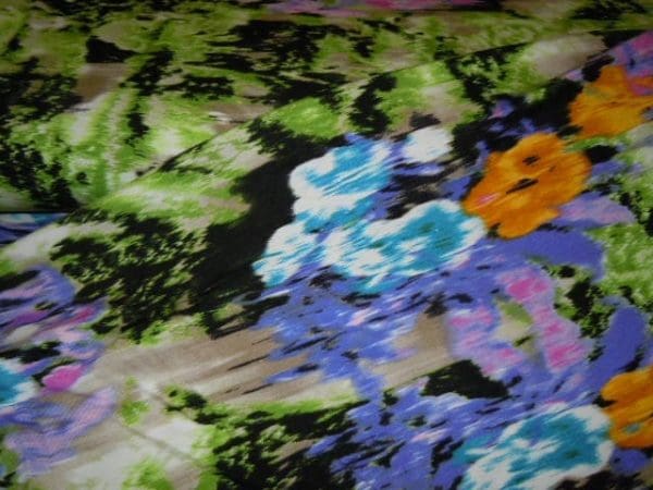 Tricot Jersey digi flower lime lavendel