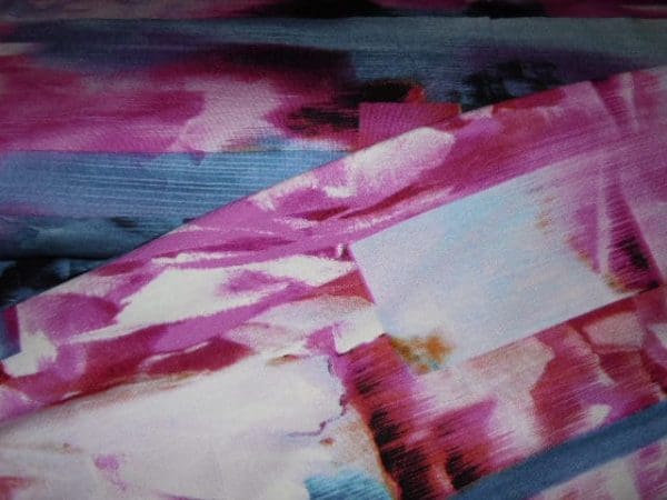 Tricot Jersey abstract rose blauw