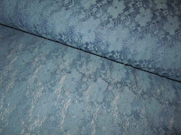 stretch stoffen kant oud blauw