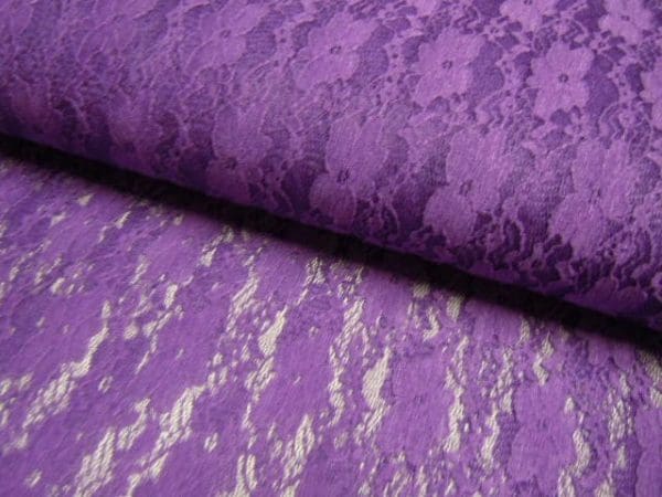 stretch stoffen kant paars