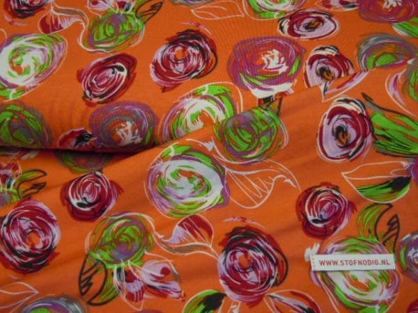 Tricot Jersey pioen oranje