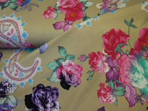 Tricot Jersey paisley zand 1.50 breed