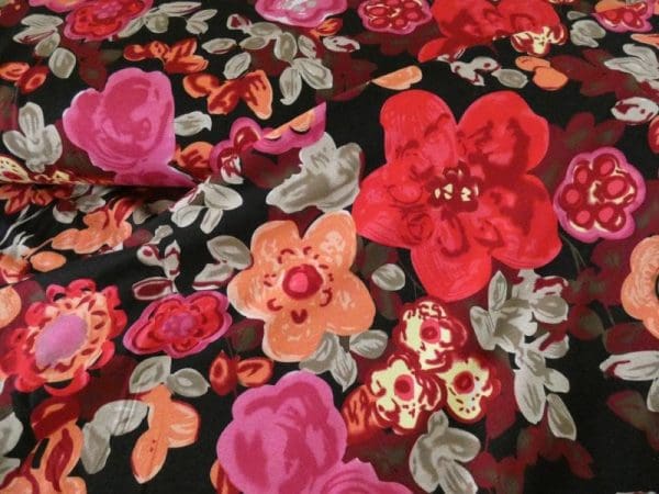 tricot gebloemd oranje rood
