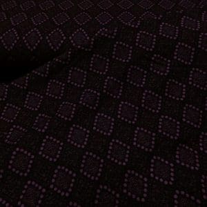 bedrukte tricot salmiak aubergine