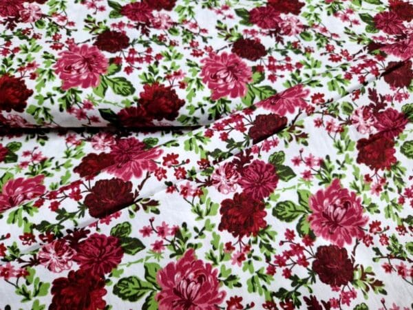 korenbloem rood bedrukte katoen
