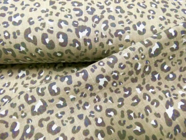 katoen/viscose panter beige