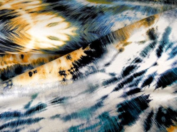 bedrukte tricot fantasie oker