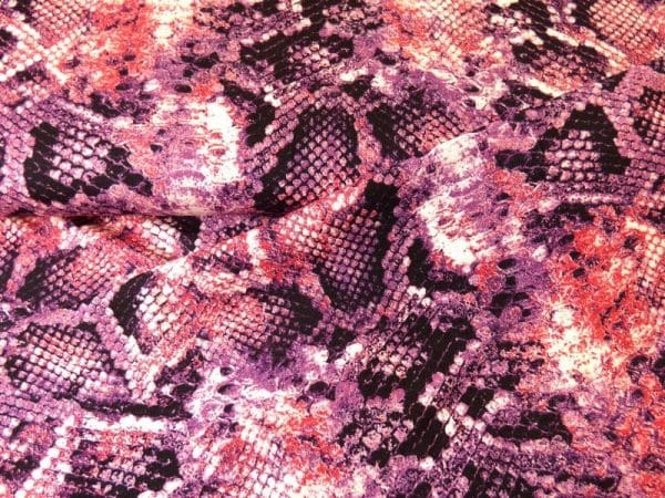 bedrukte tricot snake roze