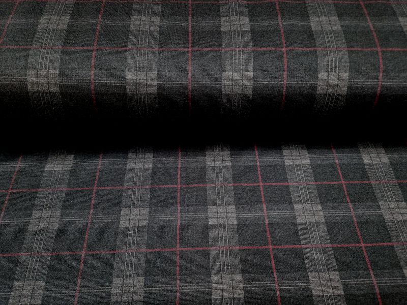 schotse ruit bordeaux grijs