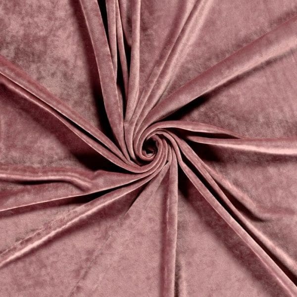 stretch fluweel oud roze