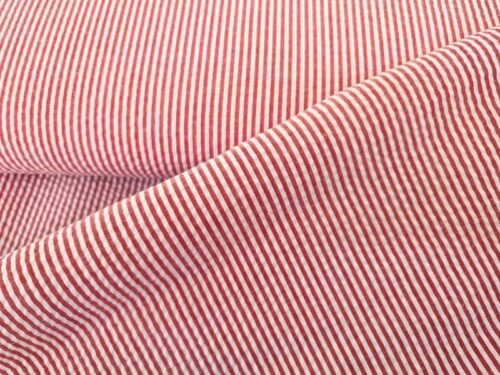 Rood wit gestreepte seersucker stof