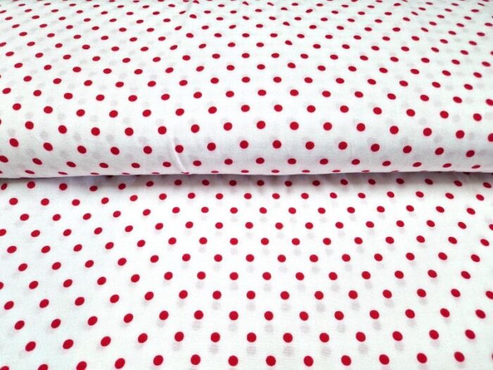 Viscose wit rood polkadot 2