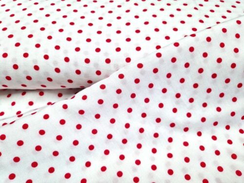Viscose wit rood polkadot