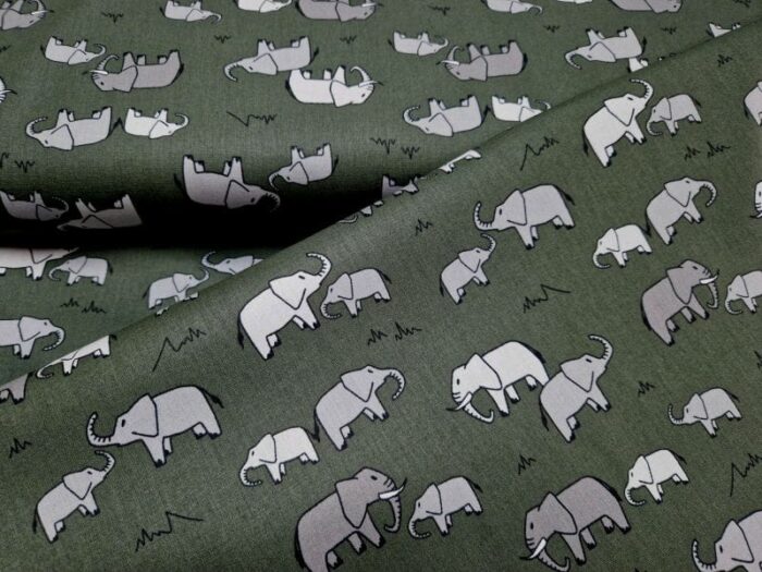 Bedrukt Katoen Olifant