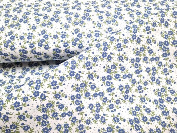 bloemetje blauw bedrukte katoen
