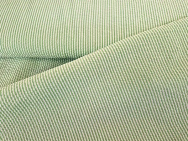 seersucker streepje groen -wit