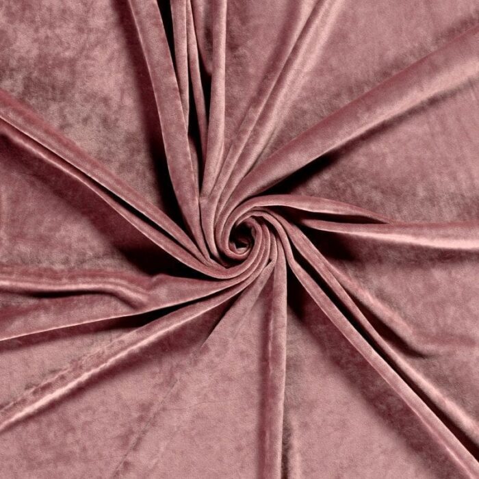 oud roze stretch fluweel