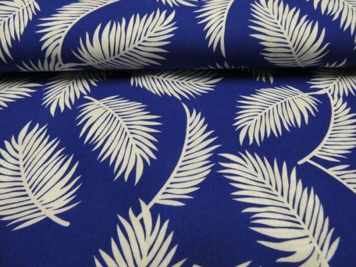 palmblad blauw viscose - Afbeelding 2