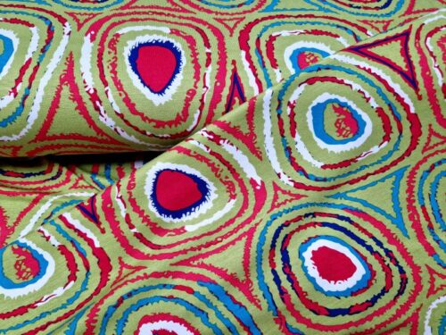 bedrukte tricot abstract lime