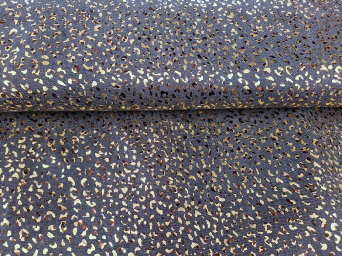 panter print spijkerstof donker blauw
