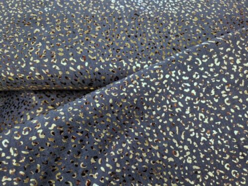 spijker stof panter print donker blauw