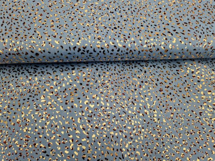 luipaard print spijkerstof licht blauw