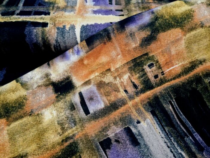 abstracte print paasr zwart geel