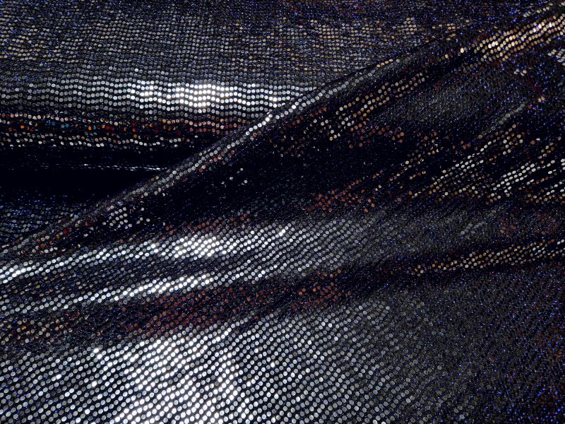 blauwe paillettestof