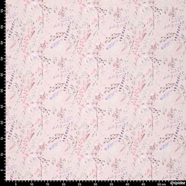 tricot fijn bloemetje roze - Afbeelding 3