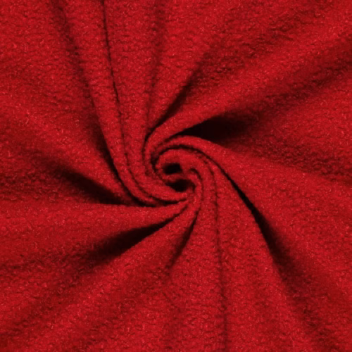 Rode Bouclé stof
