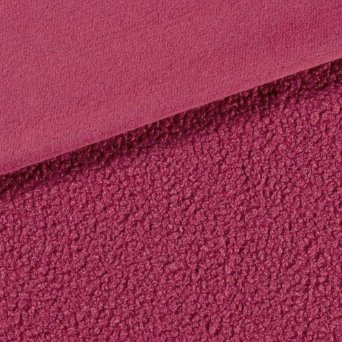 hard roze bouclé stof